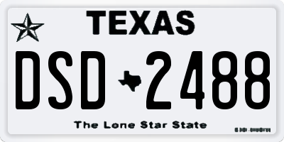 TX license plate DSD2488