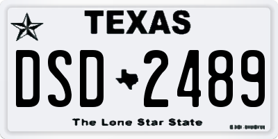 TX license plate DSD2489