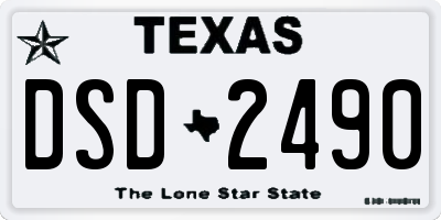 TX license plate DSD2490