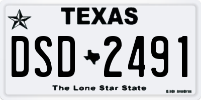 TX license plate DSD2491