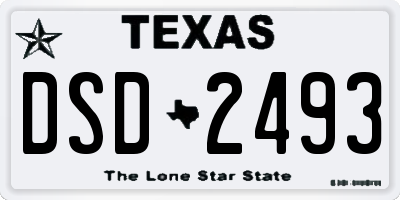 TX license plate DSD2493