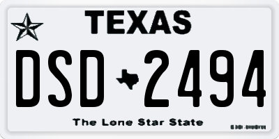 TX license plate DSD2494