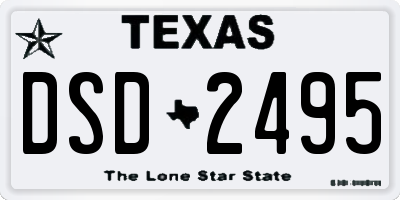 TX license plate DSD2495