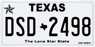 TX license plate DSD2498