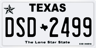TX license plate DSD2499