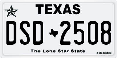 TX license plate DSD2508