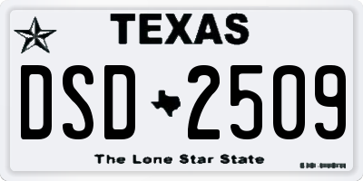 TX license plate DSD2509