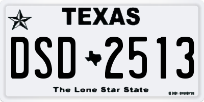 TX license plate DSD2513