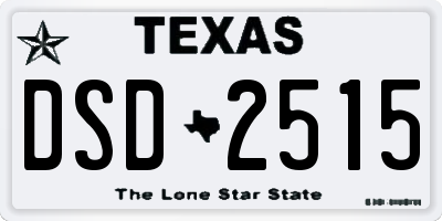 TX license plate DSD2515