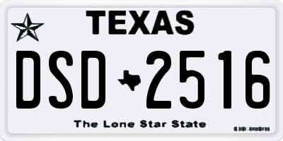 TX license plate DSD2516