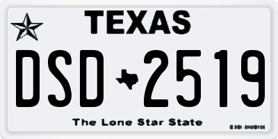 TX license plate DSD2519