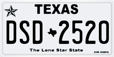TX license plate DSD2520