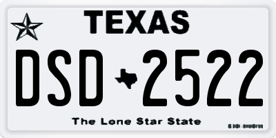 TX license plate DSD2522