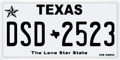 TX license plate DSD2523