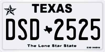 TX license plate DSD2525