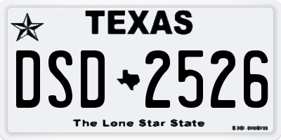 TX license plate DSD2526