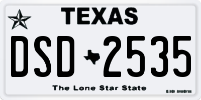 TX license plate DSD2535