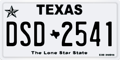 TX license plate DSD2541