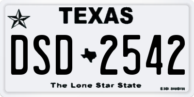 TX license plate DSD2542