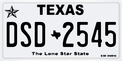 TX license plate DSD2545