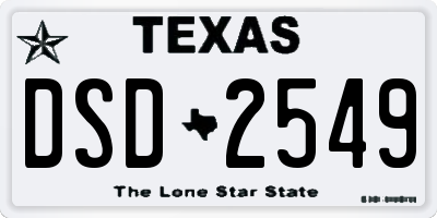 TX license plate DSD2549