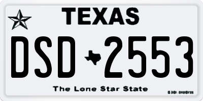 TX license plate DSD2553