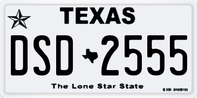 TX license plate DSD2555
