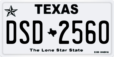 TX license plate DSD2560