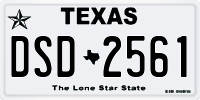 TX license plate DSD2561