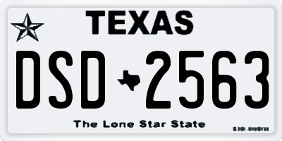 TX license plate DSD2563