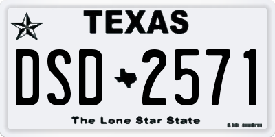 TX license plate DSD2571