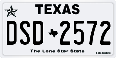 TX license plate DSD2572