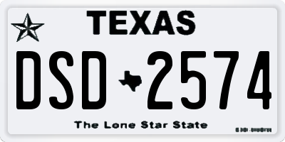 TX license plate DSD2574