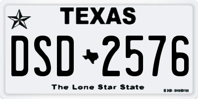 TX license plate DSD2576