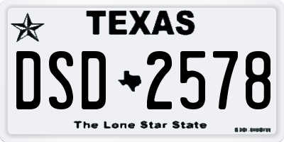 TX license plate DSD2578
