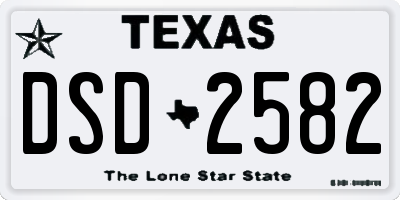 TX license plate DSD2582