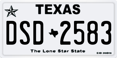 TX license plate DSD2583