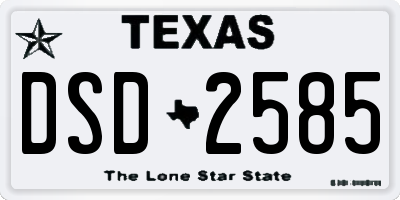 TX license plate DSD2585