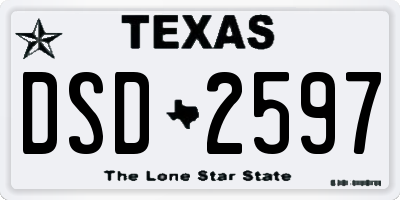 TX license plate DSD2597