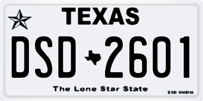TX license plate DSD2601