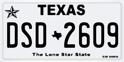 TX license plate DSD2609