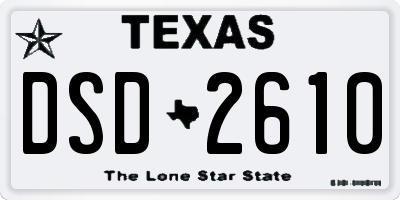 TX license plate DSD2610