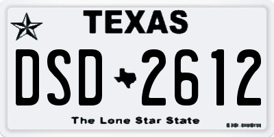 TX license plate DSD2612