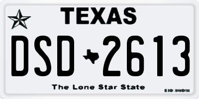 TX license plate DSD2613