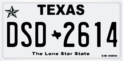TX license plate DSD2614