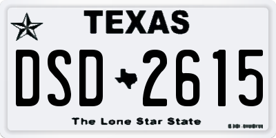 TX license plate DSD2615