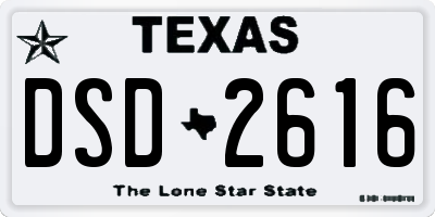 TX license plate DSD2616