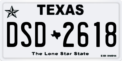 TX license plate DSD2618