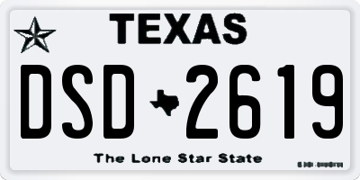 TX license plate DSD2619