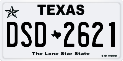 TX license plate DSD2621